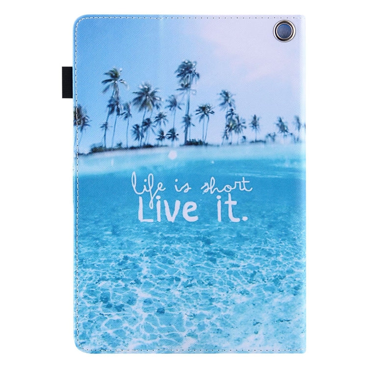 For Amazon Fire Max 11 2023 Colored Drawing Smart Leather Tablet Case(Beach)