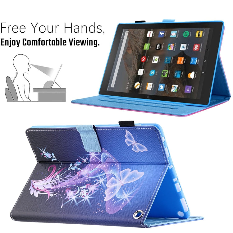 For Amazon Fire Max 11 2023 Colored Drawing Smart Leather Tablet Case(Fantasy Butterfly)