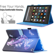 For Amazon Fire Max 11 2023 Colored Drawing Smart Leather Tablet Case(Fantasy Butterfly)