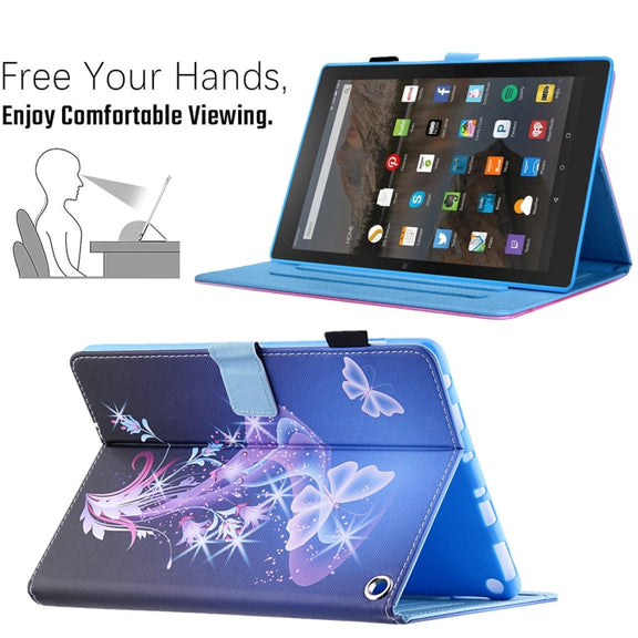 For Amazon Fire Max 11 2023 Colored Drawing Smart Leather Tablet Case(Fantasy Butterfly)
