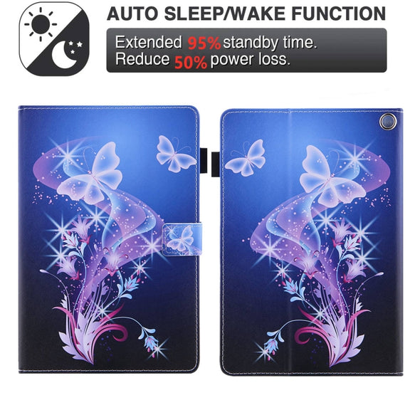 For Amazon Fire Max 11 2023 Colored Drawing Smart Leather Tablet Case(Fantasy Butterfly)