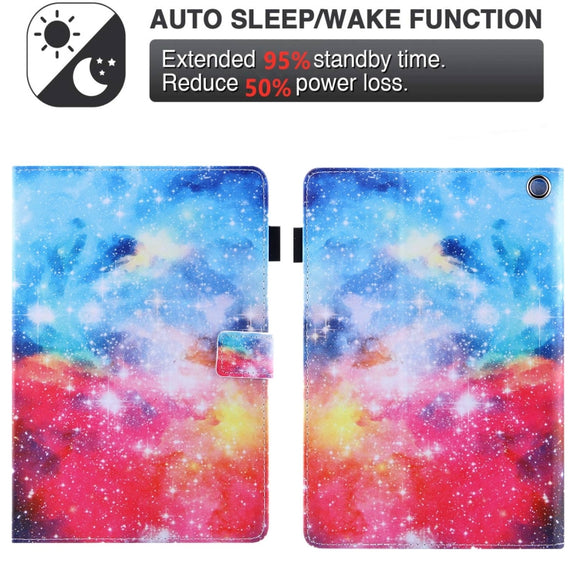 For Amazon Fire Max 11 2023 Colored Drawing Smart Leather Tablet Case(Beautiful Starry Sky)