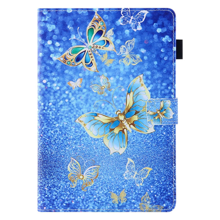 For Amazon Fire Max 11 2023 Colored Drawing Smart Leather Tablet Case(Golden Butterfly)