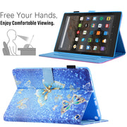 For Amazon Fire Max 11 2023 Colored Drawing Smart Leather Tablet Case(Golden Butterfly)