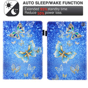 For Amazon Fire Max 11 2023 Colored Drawing Smart Leather Tablet Case(Golden Butterfly)