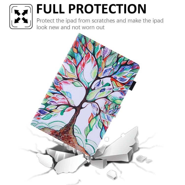 For Amazon Fire Max 11 2023 Colored Drawing Smart Leather Tablet Case(Life Tree)