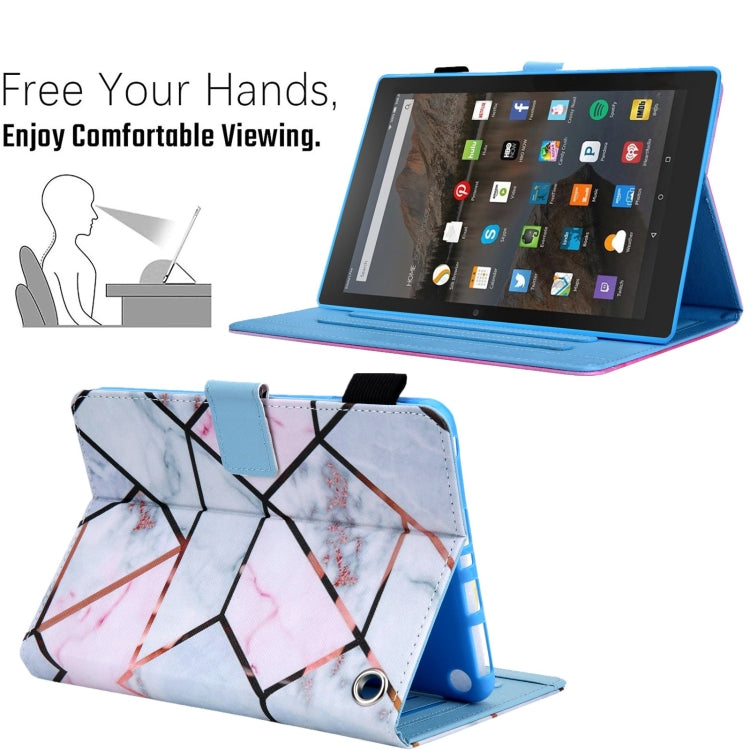 For Amazon Fire Max 11 2023 Colored Drawing Leather Smart Tablet Case(Grid)