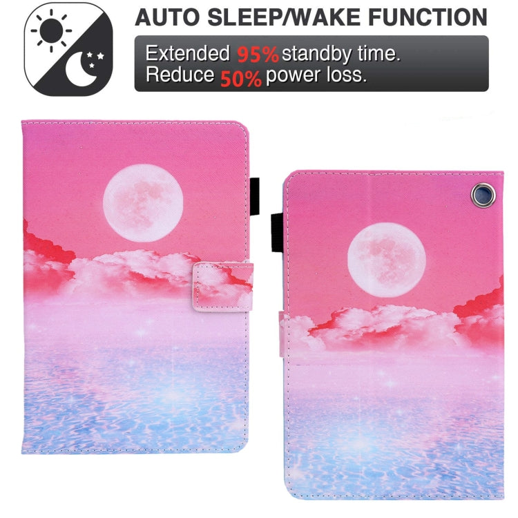 For Amazon Fire Max 11 2023 Colored Drawing Leather Smart Tablet Case(Red Moom)