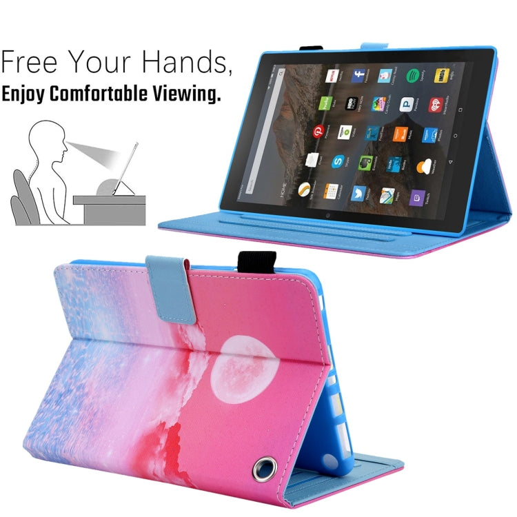 For Amazon Fire Max 11 2023 Colored Drawing Leather Smart Tablet Case(Red Moom)