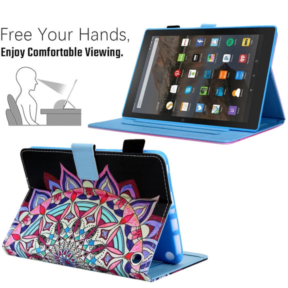 For Amazon Fire Max 11 2023 Colored Drawing Leather Smart Tablet Case(National Flower)