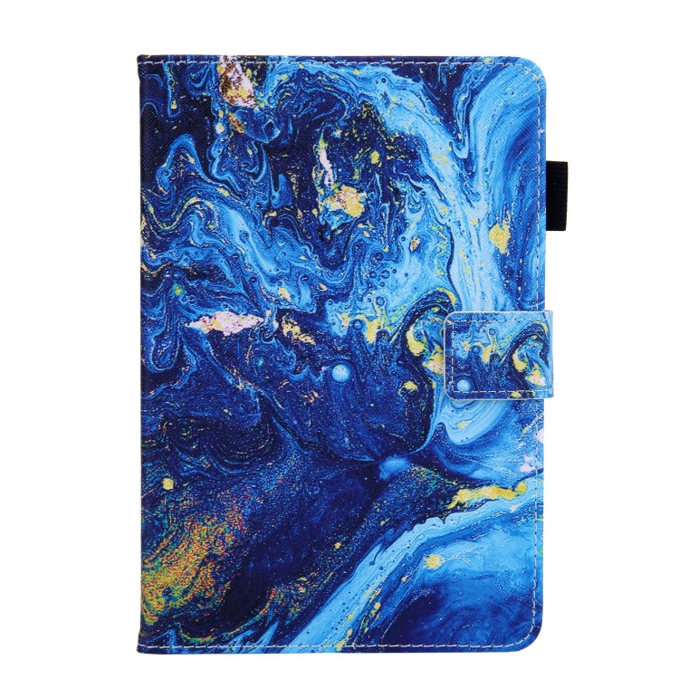 For Amazon Fire Max 11 2023 Colored Drawing Leather Smart Tablet Case(Blue Gold)