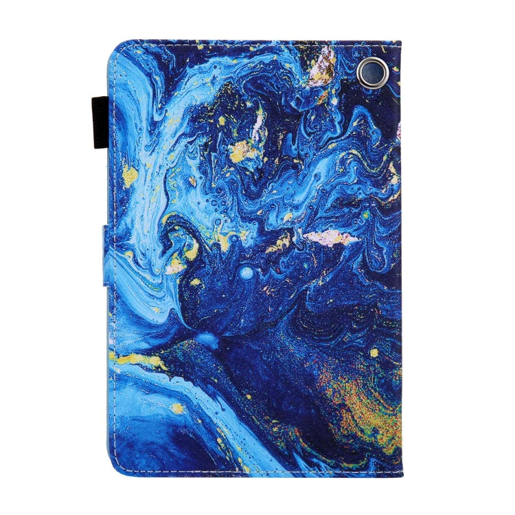 For Amazon Fire Max 11 2023 Colored Drawing Leather Smart Tablet Case(Blue Gold)
