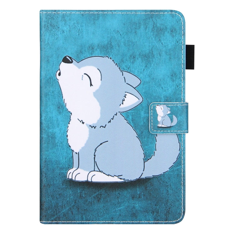 For Amazon Fire Max 11 2023 Colored Drawing Leather Smart Tablet Case(Cute Wolf)