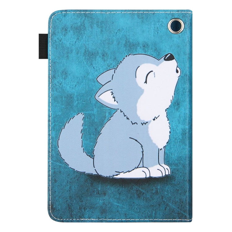 For Amazon Fire Max 11 2023 Colored Drawing Leather Smart Tablet Case(Cute Wolf)