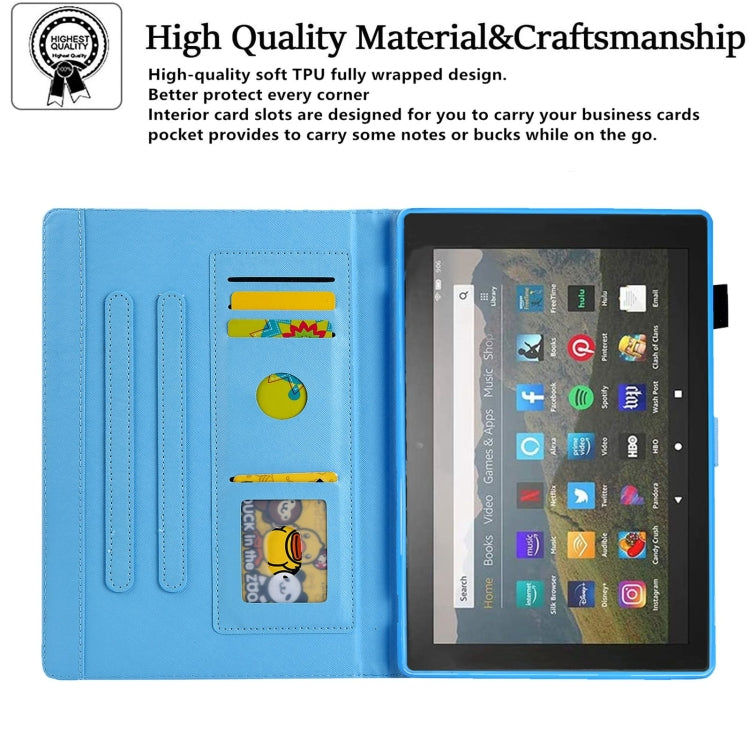 For Amazon Fire Max 11 2023 Colored Drawing Leather Smart Tablet Case(Cute Wolf)