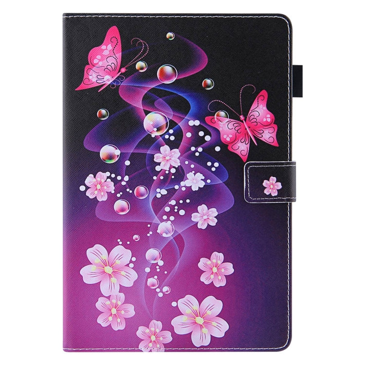 For Amazon Fire Max 11 2023 Colored Drawing Leather Smart Tablet Case(Dual Pink Butterflies)
