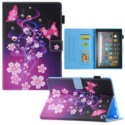 For Amazon Fire Max 11 2023 Colored Drawing Leather Smart Tablet Case(Dual Pink Butterflies)