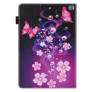 For Amazon Fire Max 11 2023 Colored Drawing Leather Smart Tablet Case(Dual Pink Butterflies)