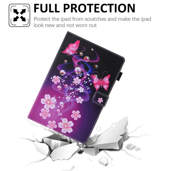 For Amazon Fire Max 11 2023 Colored Drawing Leather Smart Tablet Case(Dual Pink Butterflies)
