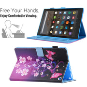 For Amazon Fire Max 11 2023 Colored Drawing Leather Smart Tablet Case(Dual Pink Butterflies)