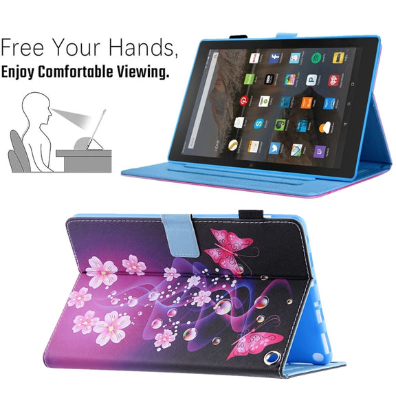 For Amazon Fire Max 11 2023 Colored Drawing Leather Smart Tablet Case(Dual Pink Butterflies)