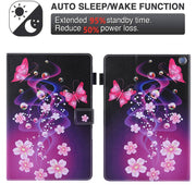 For Amazon Fire Max 11 2023 Colored Drawing Leather Smart Tablet Case(Dual Pink Butterflies)