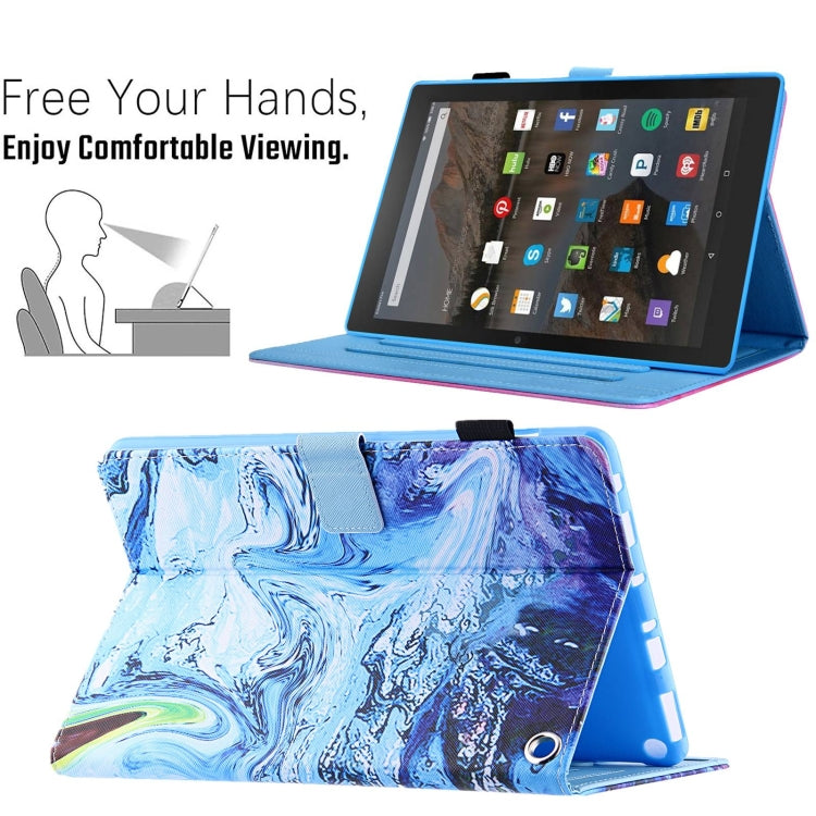 For Amazon Fire Max 11 2023 Colored Drawing Leather Smart Tablet Case(Blue Time)