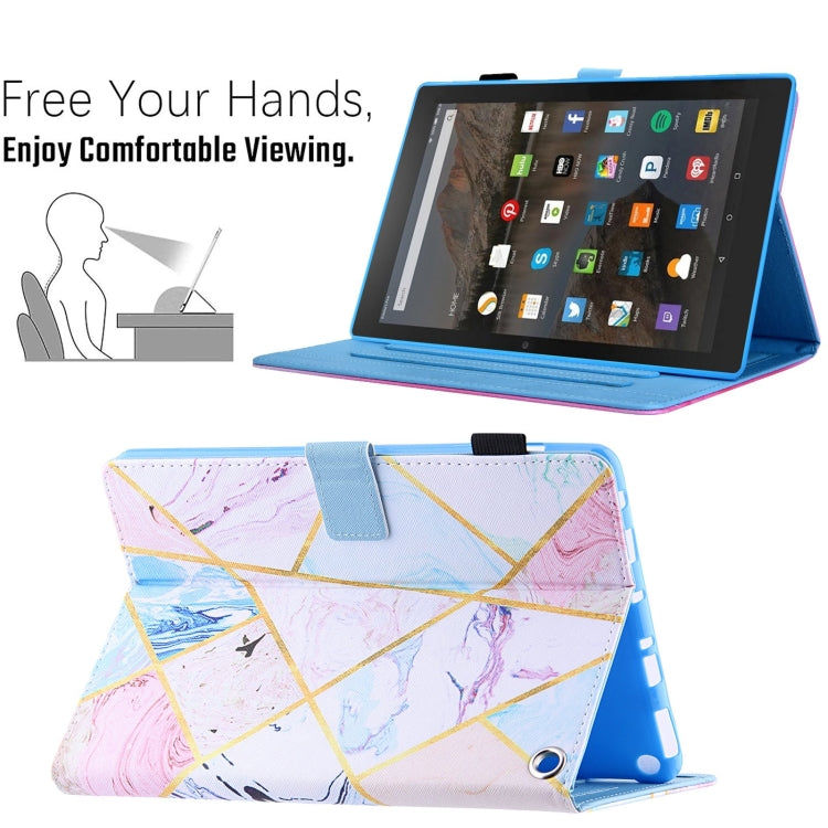 For Amazon Fire Max 11 2023 Colored Drawing Leather Smart Tablet Case(Geometric Marble)