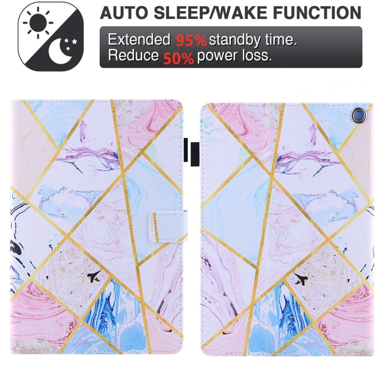 For Amazon Fire Max 11 2023 Colored Drawing Leather Smart Tablet Case(Geometric Marble)