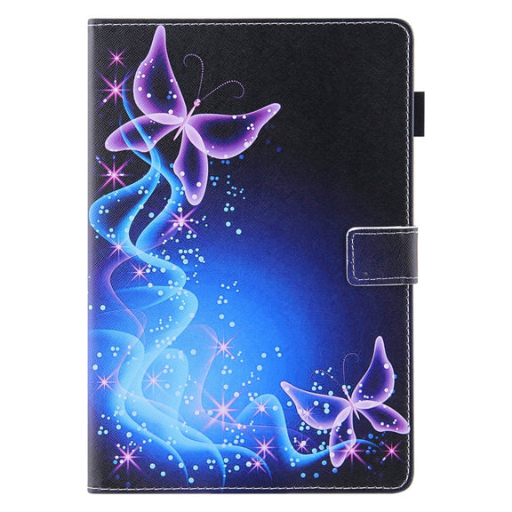 For Amazon Fire Max 11 2023 Colored Drawing Leather Smart Tablet Case(Dual Purple Butterflies)