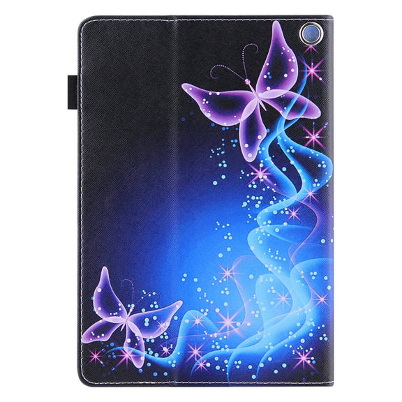 For Amazon Fire Max 11 2023 Colored Drawing Leather Smart Tablet Case(Dual Purple Butterflies)