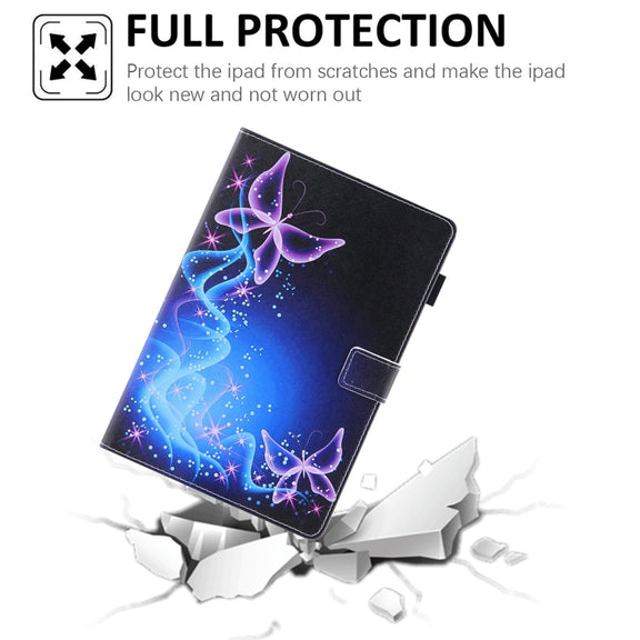 For Amazon Fire Max 11 2023 Colored Drawing Leather Smart Tablet Case(Dual Purple Butterflies)