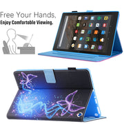 For Amazon Fire Max 11 2023 Colored Drawing Leather Smart Tablet Case(Dual Purple Butterflies)