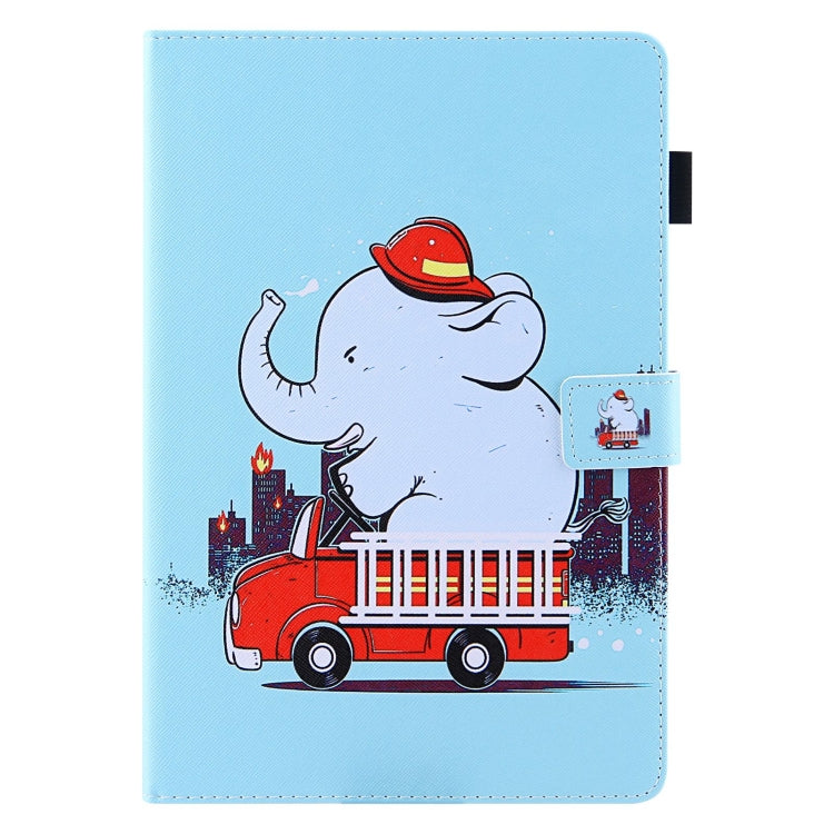 For Amazon Fire Max 11 2023 Colored Drawing Leather Smart Tablet Case(Fire Elephant)