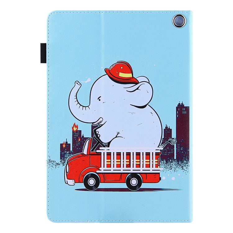 For Amazon Fire Max 11 2023 Colored Drawing Leather Smart Tablet Case(Fire Elephant)