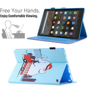 For Amazon Fire Max 11 2023 Colored Drawing Leather Smart Tablet Case(Fire Elephant)