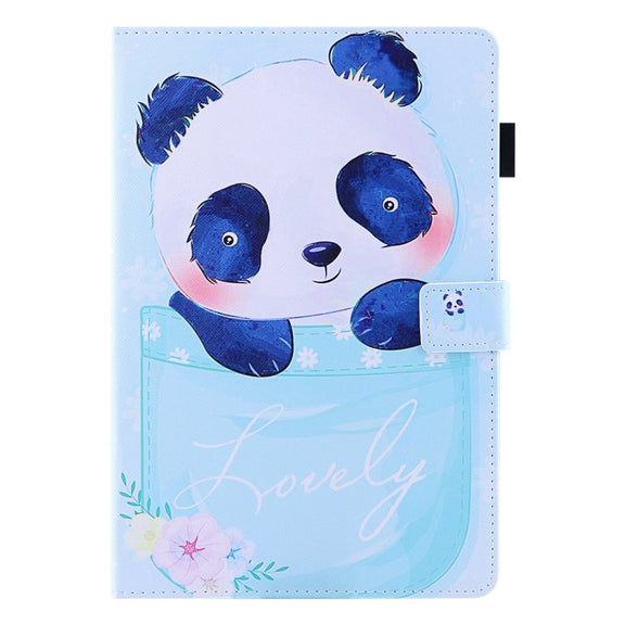 For Amazon Fire Max 11 2023 Colored Drawing Leather Smart Tablet Case(Cup Panda)