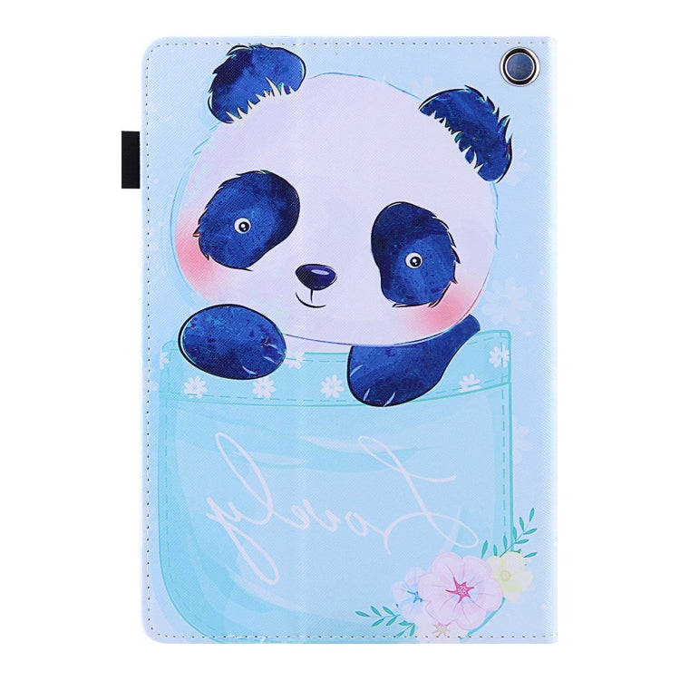 For Amazon Fire Max 11 2023 Colored Drawing Leather Smart Tablet Case(Cup Panda)