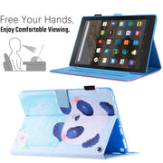 For Amazon Fire Max 11 2023 Colored Drawing Leather Smart Tablet Case(Cup Panda)