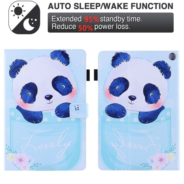 For Amazon Fire Max 11 2023 Colored Drawing Leather Smart Tablet Case(Cup Panda)