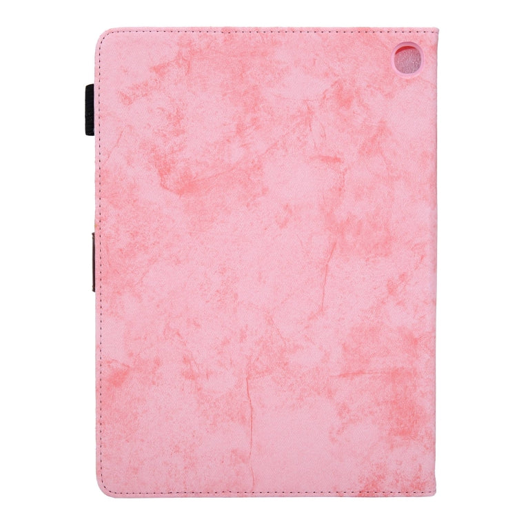 For Amazon Fire Max 11 2023 Cloth Texture Leather Smart Tablet Case(Pink)