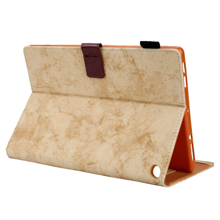 For Amazon Fire Max 11 2023 Cloth Texture Leather Smart Tablet Case(Yellow)