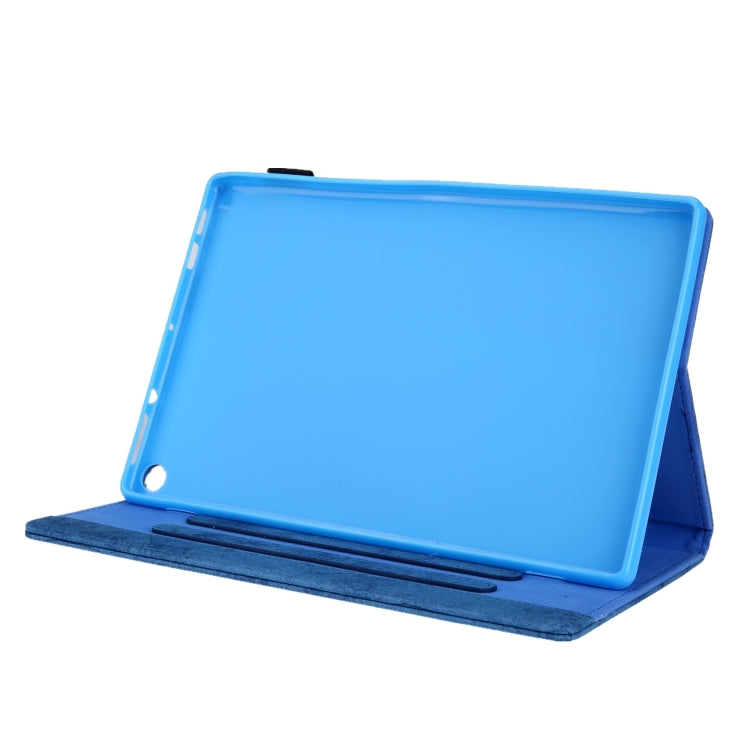 For Amazon Fire Max 11 2023 Cloth Texture Leather Smart Tablet Case(Blue)