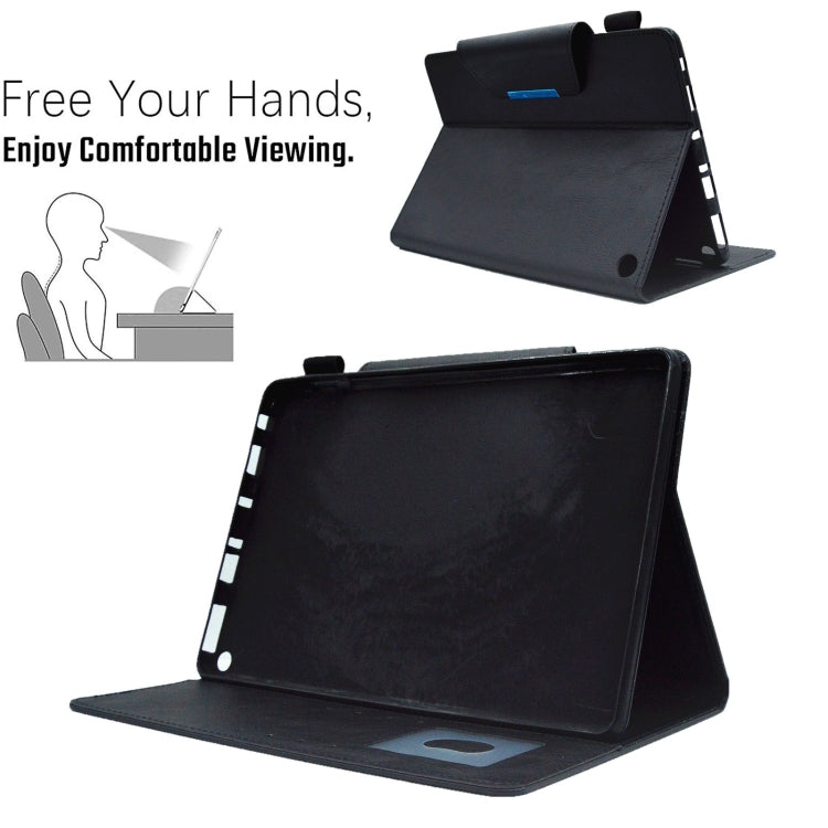 For Amazon Fire Max 11 2023 Suede Cross Texture Magnetic Clasp Leather Tablet Case(Black)