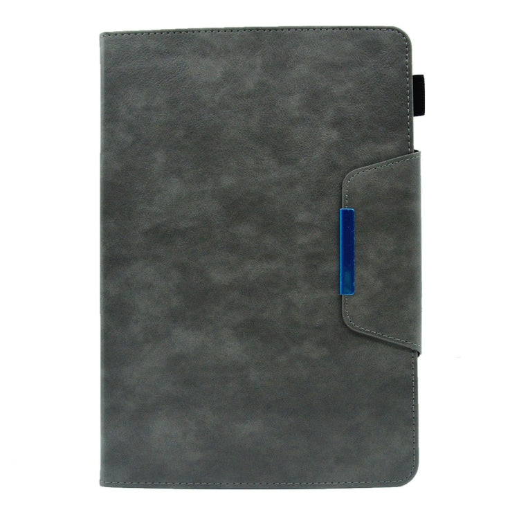 For Amazon Fire Max 11 2023 Suede Cross Texture Magnetic Clasp Leather Tablet Case(Grey)
