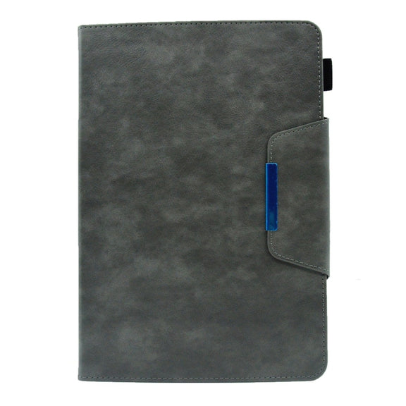 For Amazon Fire Max 11 2023 Suede Cross Texture Magnetic Clasp Leather Tablet Case(Grey)