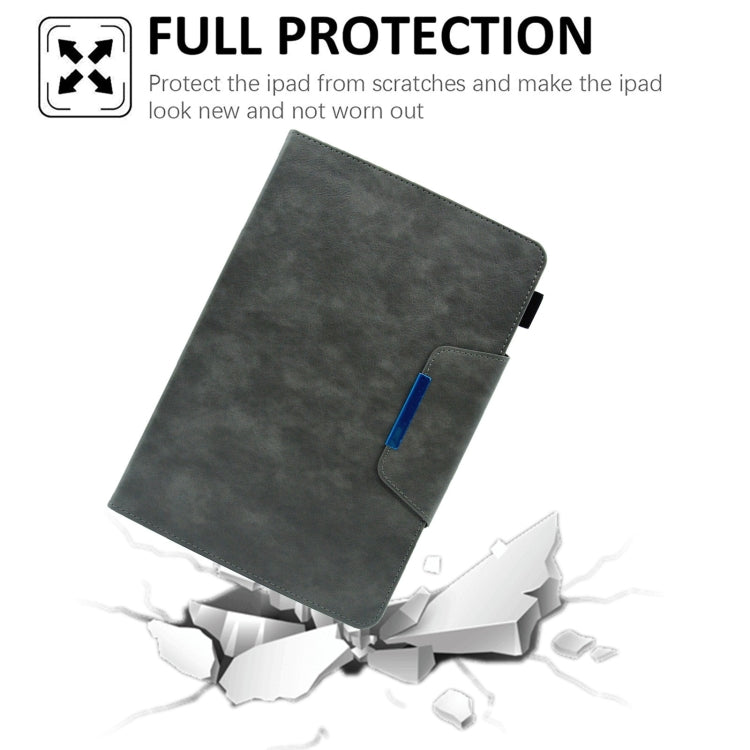 For Amazon Fire Max 11 2023 Suede Cross Texture Magnetic Clasp Leather Tablet Case(Grey)