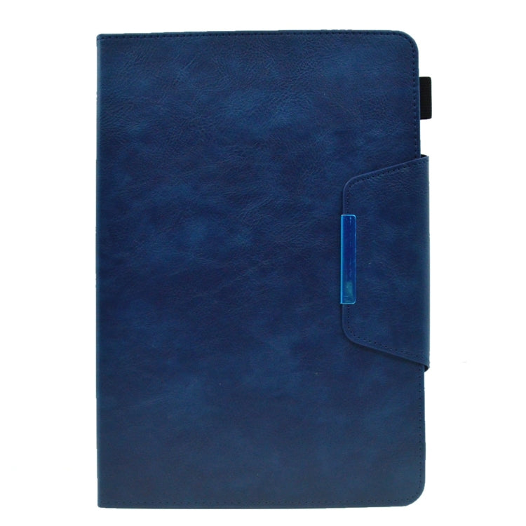 For Amazon Fire Max 11 2023 Suede Cross Texture Magnetic Clasp Leather Tablet Case(Blue)