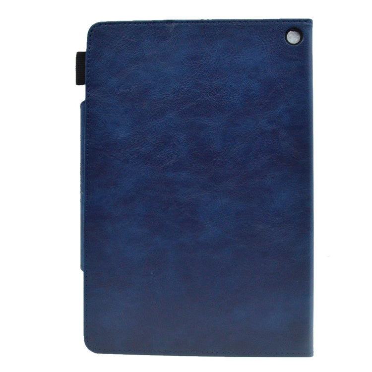 For Amazon Fire Max 11 2023 Suede Cross Texture Magnetic Clasp Leather Tablet Case(Blue)