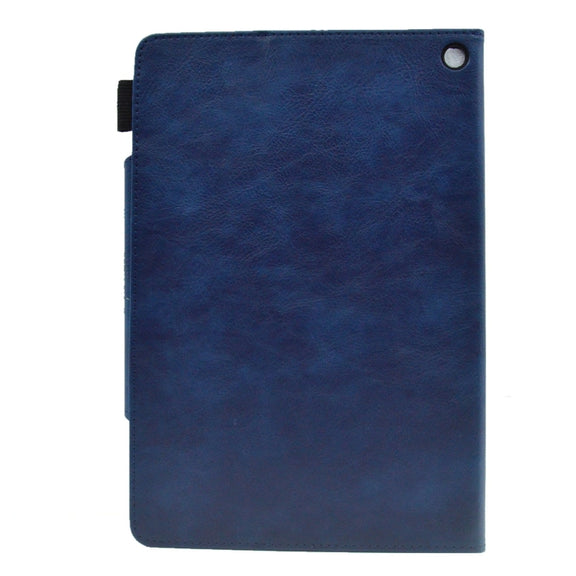 For Amazon Fire Max 11 2023 Suede Cross Texture Magnetic Clasp Leather Tablet Case(Blue)
